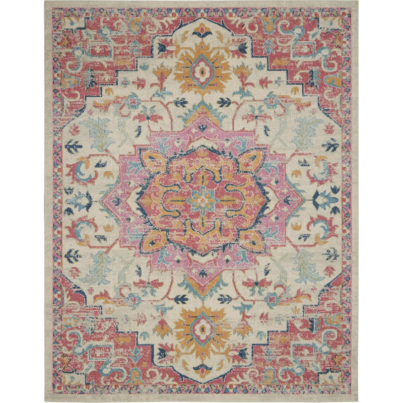 Nourison Passion Transitional Bohemian Ivory/Pink 8'x 10' Area Rug (8'