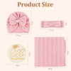 Vicloon Newborn Receiving Blanket, Newborn Swaddle Blanket with Headband Set,