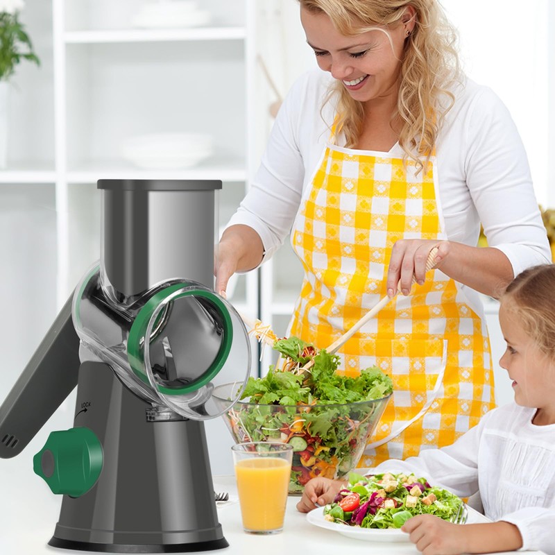 Ourokhome Rotary Cheese Grater Hand Crank, Kitchen Shredder Speed Mandolin