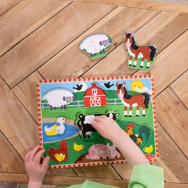 Melissa & Doug Farm Wooden Peg Puzzle (8 pcs)