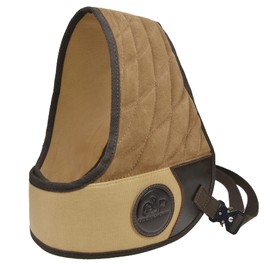 WAYNE'S DOG Ambidextrous Shooting Recoil Field Shields, Solid Fit and Thick Padding for Outdoor, Range, Shooting and Hunting (Right Handed - Brown)