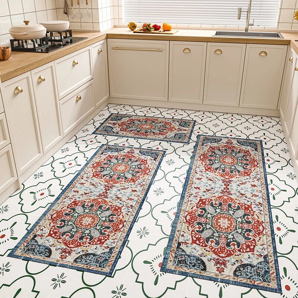 New Kitchen Rug Sets w/ Runner Non Slip Kitchen Rugs
