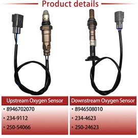 2 Pcs Oxygen Sensor Set (Upstream & Downstream) - Compatible with Lexus 2009-2018 (GS350/IS350/RC350/LS460) 3.5L V6 & 4.6L V8 - Replaces 8946702070/234-9112 (Up) + 8946508010/234-4623 (Down)