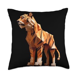 Origami Master Folding Paper Craft Origami Tiger Japanese Art Paper Folding Artist Throw Pillow, 18x18, Multicolor