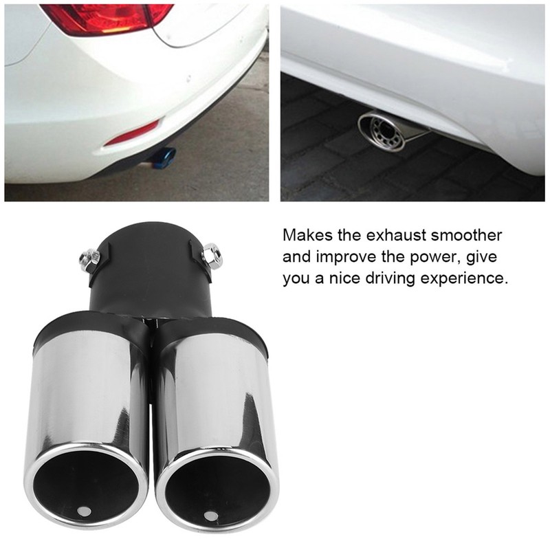 Stainless Steel Universal Car Modified Double Exhaust Pipe Rear Muffler
