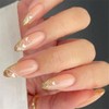 KTAABTR 24Pcs French Tip Press on Nails Long Almond Nails