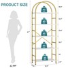 Shintenchi Bookshelf, Arched Bookshelf 5 Tier Bookcase, Tall Bookcase Shelf