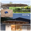 14.4 Ft. Double Sided Garden Parasol with LED Solar Lights