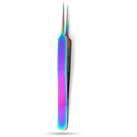 PRECISE CANADA: STAINLESS STEEL MULTI RAINBOW COLOR 3D EYELASH EXTENSION TWEEZERS A TYPE STRAIGHT