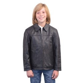 Milwaukee Leather LKK1940 Youth Size JD Black Leather Jacket with Front Zipper - 3X-Large