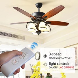 2 Pack Universal Ceiling Fan Remote Control Kit - 3-in-1 Wireless Mini Remote with Speed Control, Light Switch & Timer for Hunter, Honeywell, Harbor Breeze & Other Major Brands