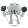 VR Headset Desk Stand with Controller Holder (White) Compatible with