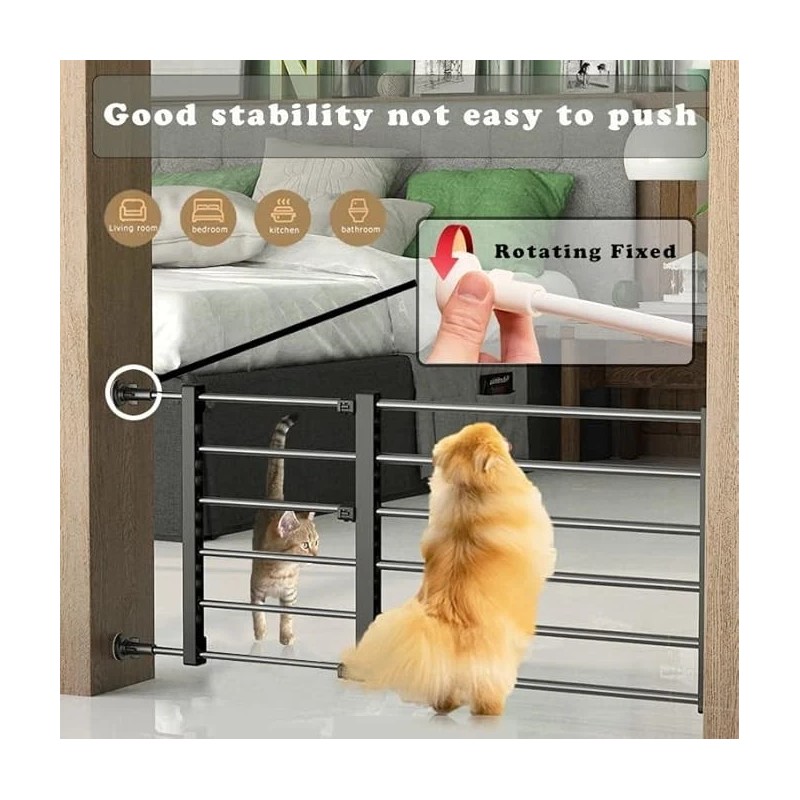 Unbranded Telescopic Pet Gate 22"-39"L 16.53"H for Big Pet Dogs
