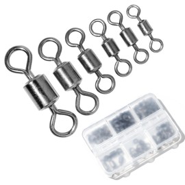 Scaups 100PCS Fishing Swivels, 6 Sizes Barrel Snap Swivel Fishing Tackle for Quick Linking of Lures and Lines