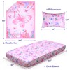 JISEN 3 Piece Crib Bedding Set Soft Baby Butterfly Crib