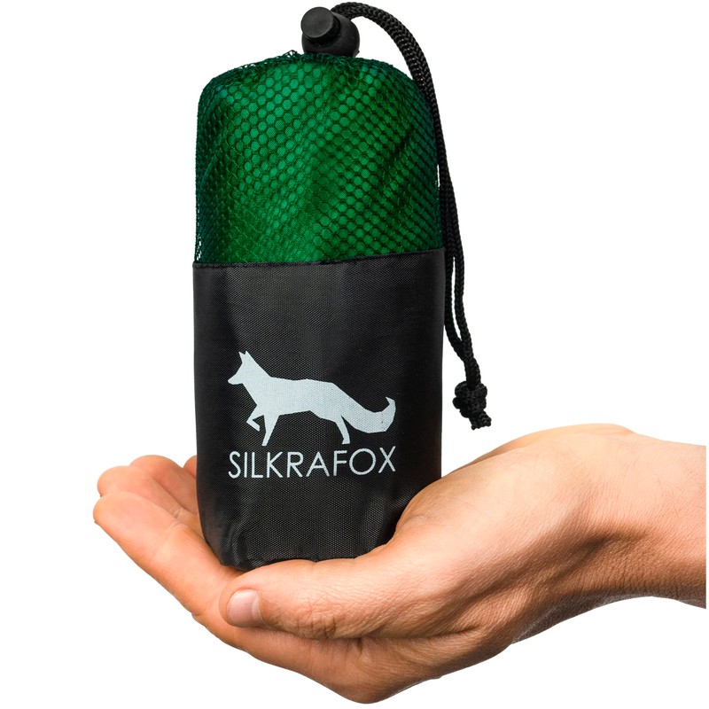 Silkrafox Compact Sleeping Bag, Ultralight Microfibre Inlet, Faux Silk Sleeping