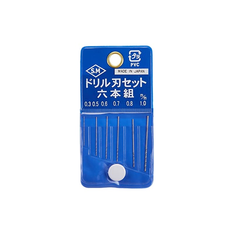 Minesima Drill Blade Set of 6 (0.3mm/0.5mm/0.6mm/0.7mm/0.8mm/1.0mm) Hobby Tools L-8