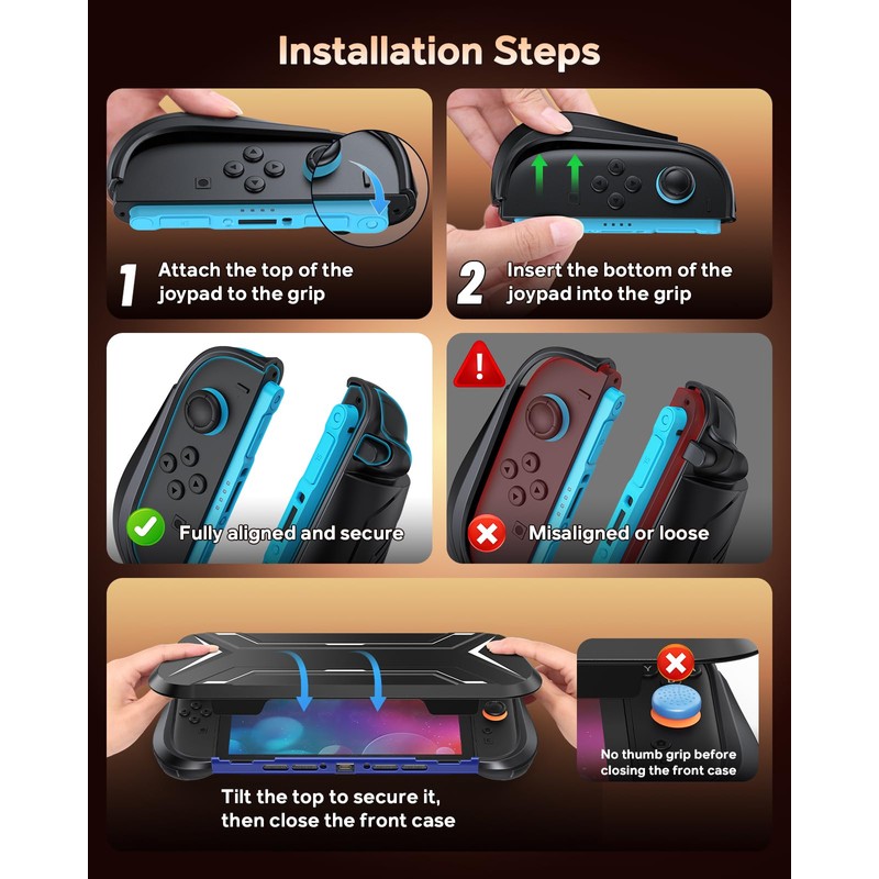 FYOUNG Dockable Protective Case for Switch 2 with Hard PC