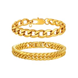 Gold Chain Bracelet Gold Bracelet for Men Cuban Bracelet Stainless Steel Mens Bracelets