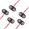 LAMPVPATH (Pack of 5) T-Type 9V Battery Connector, 9 Volt