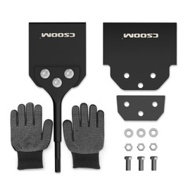 CSOOM Scalpello SDS-Plus da 100 mm con lama di ricambio da 125 mm, viti e un paio di guanti antiscivolo – raschietto per pavimenti