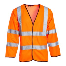 Blackrock Hi Vis Long Sleeve Vests Orange, Reflective High Vis Jackets, Hi Viz, Work Utility & Safety Clothing, Neon Clothes, Running, Jacket, Hivisible, Security, PPE, Fluorescent - Size Medium