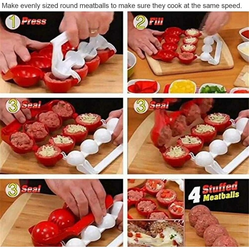 EZONEDEAL Meatball Maker Homemade Stuffed Meat Ball Maker FishBalls Burger