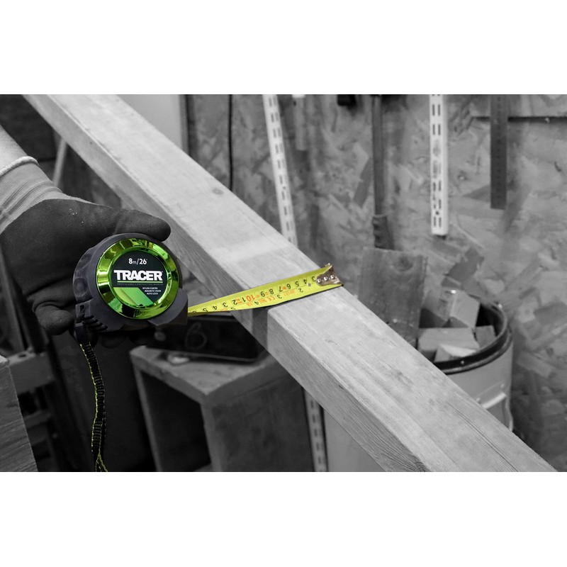TRACER 8m Auto-Lock Tape Measure (Nylon Coated Tape Measure with