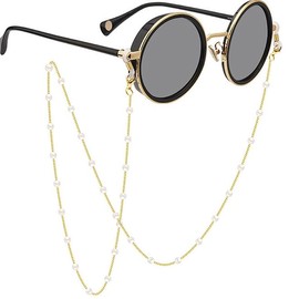 XUNQUCOM Women's Anti-Slip Beaded Eyeglass Chain Gold