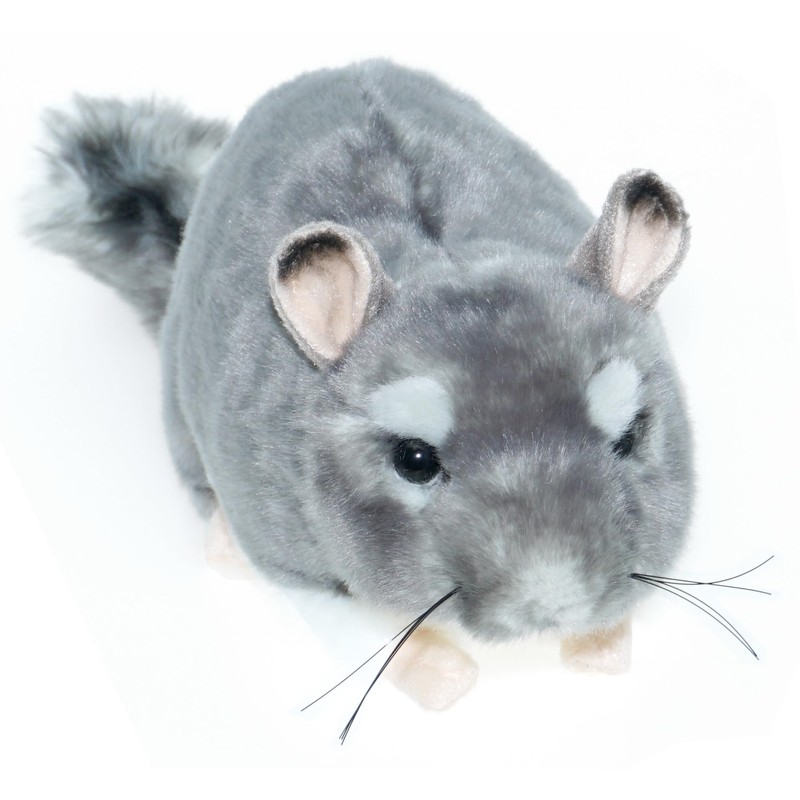 tachi Cuddly toy, plush toy, chinchilla, grey, white, lying down