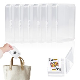 Pack of 6 Empty Card Box Playing Cards Storage, 10.5 x 7.5 x 2.5 cm Transparent Playing Card Box, Plastic Playing Card Case, Rectangular Plastic Card Box for Playing Cards, Bank Cards, Business Cards