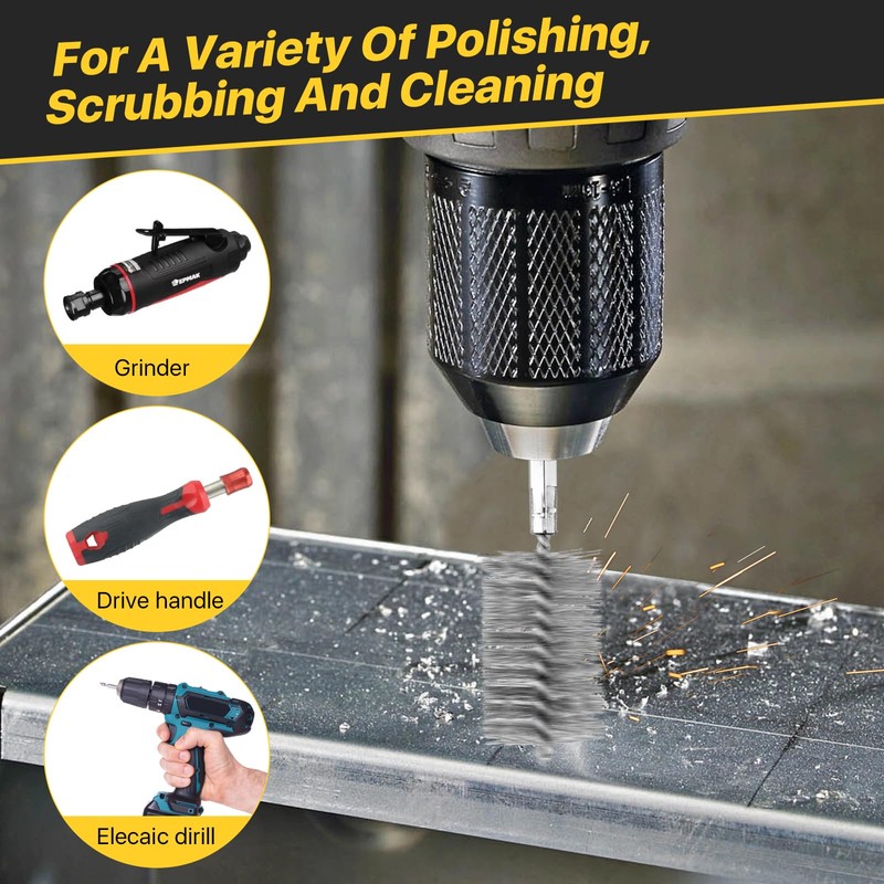 Lainballow 22 Pcs Stainless Steel Wire Brush, Twisted Wire Bore