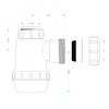 Shallow Bottle Trap 40mm 1-1/2" with Anti-Slip Ring, Space Saving