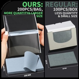 Gootaimi Blotting Paper for Oily Skin, Natural Bamboo Charcoal Blotting Paper, Oil Blotting Sheets for Face, 100 * 70MM Large Oil Absorbing Sheets Makeup Face Tissues, 200 Counts