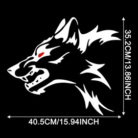 TOMALL 2Pcs Wolf Graphics for Car Body Side Door Stickers Animal Racing Sports Stripe Decals for Car Universal Vinyl Waterproof Wolf Head Decal for Truck SUV Off-Road Vehicle Sticker Decoration(White)