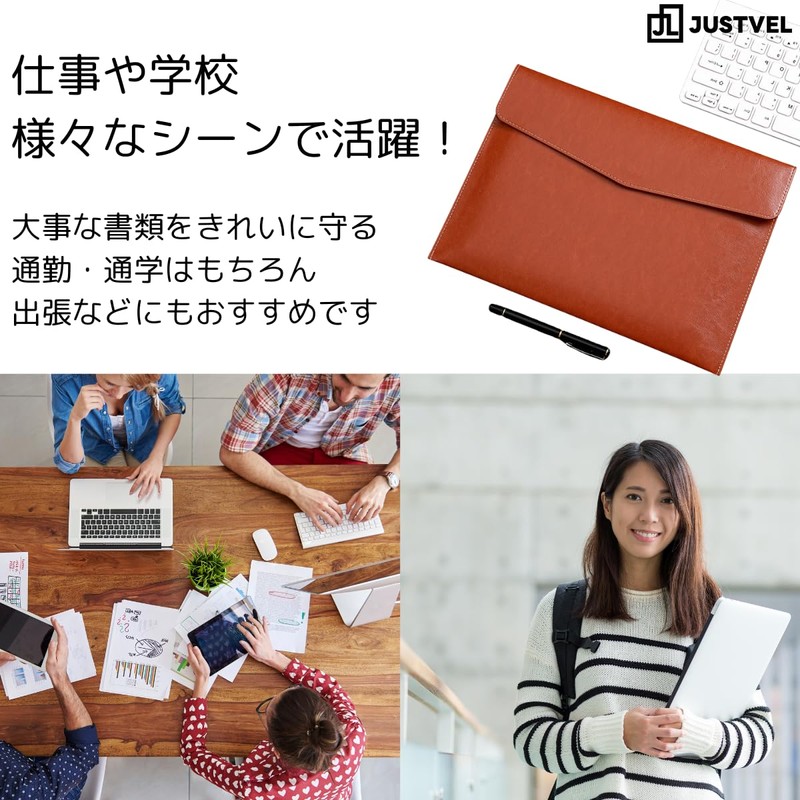 JUSTVEL File Folder Document Case A4 Document Case Carrying Document