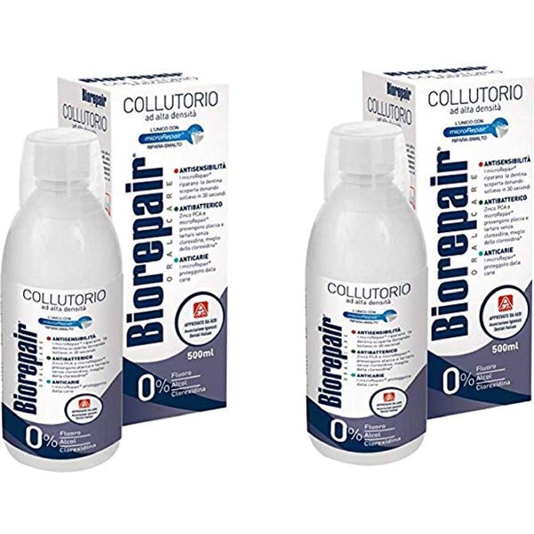 Biorepair:" Collutorio" Mouthwash with Antibacterical - 500ml/16.9 fl.oz - Pack of 2