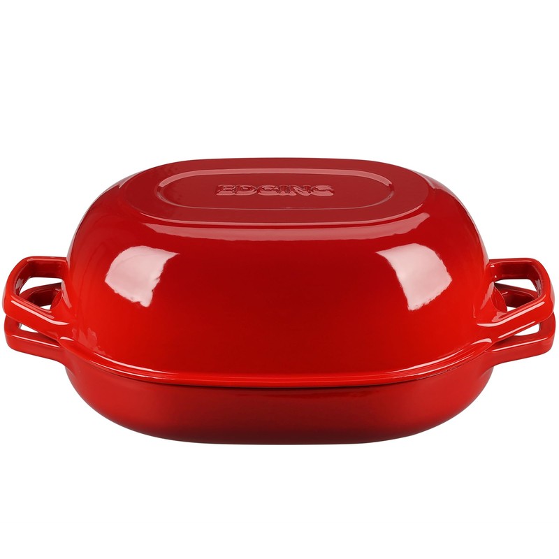 EDGING CASTING Enameled Cast Iron Dutch Oven Pot with Lid,