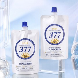 [Overseas] Sunscreen Cross-border English Hih 377 Whitening Sunscreen Summer Isolation Light and Thin Waterproof Sweat UV Option 1/377 White Sunscreen 5ea