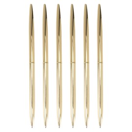 Operitacx 6Pcs Rotation Metal Business Ballpoint Pen, gold rollerball pen, Multipack Lightweight Metal Black Ink Pen for School Office Supplies Bank hotel(Golden)