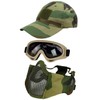 Hodeacc 3 Pcs Tactical Half Face Mesh Mask Set, Adjustable