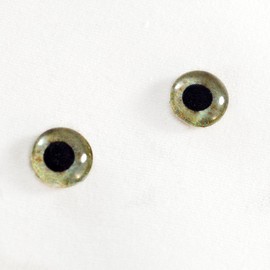 8mm Sandy Eagle Glass Eyes Red Doll Irises for Art Polymer Clay Taxidermy Sculptures or Jewelry Making Set of 2