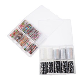 Minkissy Unique Christmas Nail Decals 2 Packs of 10 Nail Art Foil Sticker Strips for Holiday Design Random Style