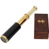 Antique Brass Telescope with Rosewood Case Nautical 6" Single Barrel