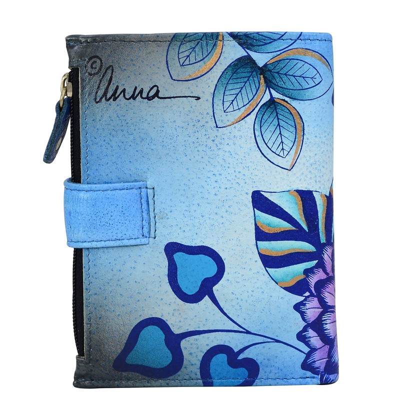 Anna by Anuschka Ladies Genuine Leather Purse Hand-Painted Original Artwork,