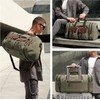 Wildroad 60L Travel Duffel Bag, Expandable Canvas Genuine Leather Duffle