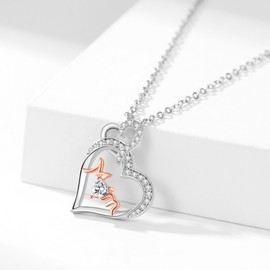 Mother Necklace 925 Sterling Silver Mother Jewelry Mother's Day Pendant Birthday Gifts for Mom Mother Daughter Women