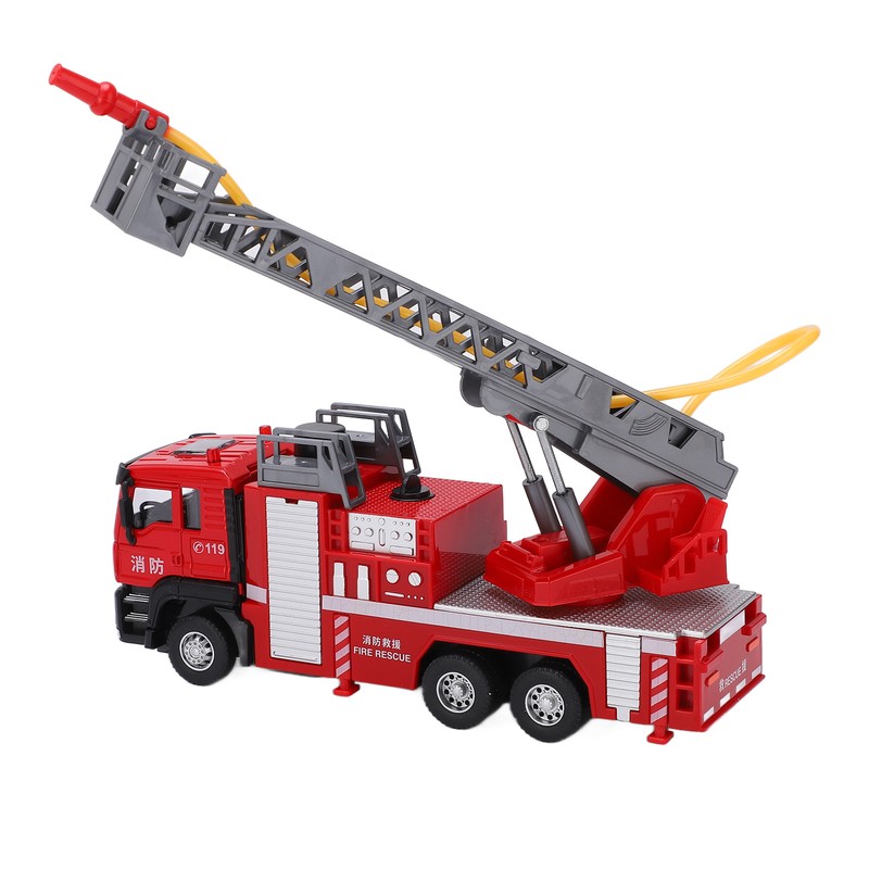 1:50 Ladder Fire Truck Alloy Model 180° Rotating Table Fire