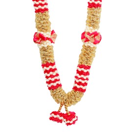 Artificial Mala Flowers Ribbon Garland Haar for Idol-Mala for God Pooja Sringar Articles ornament for Multipurpose Puja Indian Traditional Cultural Festival Decoration Decor (Size:-12")(Pink)