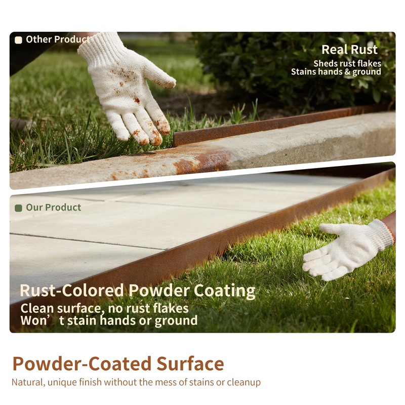 Worth Garden 20ft. Galvanized Steel Landscape Edging - 6-Pack 6.5"